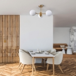 Lampa sufitowa złoty stelaż i trzy białe kule Light Prestige LP-1345/3P GD Roma 3xE14 60cm