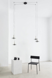 Lampa wisząca z podwieszanymi kloszami na kablach 250cm Mantra 7307 Orion LED 4x8W 3000K