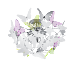 Lampa sufitowa plafon nowoczesny dekoracyjny z motylkami chrom RL R60213017 Butterfly 3xG9