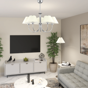 Lampa Sufitowa Żyrandol Jupiter 1580 Begamo BG 5 CH 5xE27 55cm x 68cm chrom