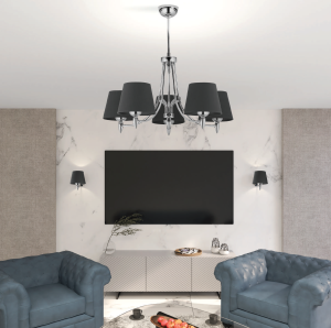 Lampa Wisząca Żyrandol Jupiter 1255 Galaxy GX 5 5xE27 70cm x 60cm chrom grafit