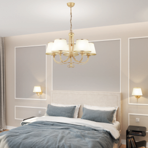 Lampa Wisząca Żyrandol Jupiter 515 Laura LA-5-E 5xE27 67cm x 63cm stare złoto ecru