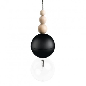 Lampa Wisząca Kolorowe Kable LBCZS29 Loft Bala E27 czarny/drewno bukowe