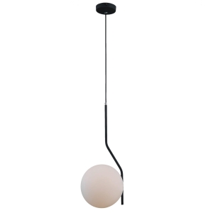 Lampa Wisząca Szklana Kula Italux PND-3300-1-BK Carimi E27 20cm x 100cm grafitowy biały