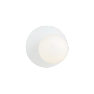 Lampa ścienna kinkiet okrągły talerz z kulą Emibig 1189/K1 Oslo K1 White/Opal 1xE14