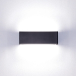 Biały prostokątny kinkiet światło góra - dół Elkim Lighting 618001102 Lupo LED 2x3W 3000K 18cm