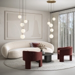 Lampa Wisząca Wysoka Szklane Kule Maytoni MOD321PL-05G Basic form 5xE14 65-180cm x 58cm złoty