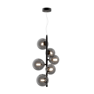 Lampa Wisząca Szklane Kule Maytoni MOD545PL-06B Dallas 6xG9 29cm x 170cm czarny dymny