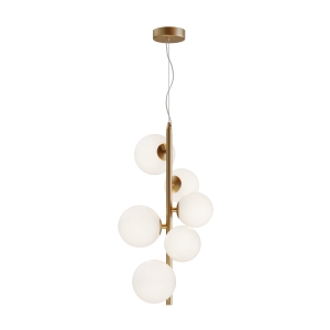 Lampa Wisząca Szklane Kule Maytoni MOD545PL-06BS Dallas 6xG9 29cm x 170cm mosiądz biały