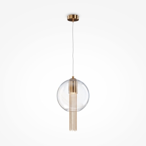 Lampa Wisząca Szklany Klosz Maytoni P095PL-01BZ1 Flusso GU10 25cm x 175cm mosiądz