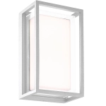 Lampa ścienna ogrodowa kinkiet elewacyjny prostokątny box srebrna rama Mantra 7063 Chamonix LED 9W 3000K