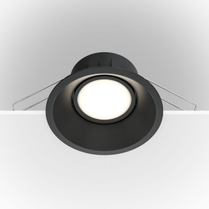 Lampa sufitowa Podtynkowa Maytoni DL028-2-01B Dot GU10 9,3cm x 4,5cm czarny z regulacją z ramką