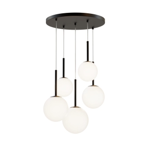 Lampa Wisząca Szklane Kule Maytoni MOD321PL-05B Basic form 5xE14 45cm x 180cm czarny biały