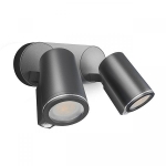 Zewnętrzna lampa ścienna Steinel ST058647 Spot Duo 2xGU10 IP44 Czujnik ruchu zmierzchu antracyt