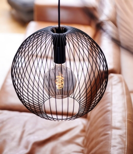 Lampa wisząca kulisty czarny metalowy klosz Nordlux 2213303003 Beroni E27 35cm