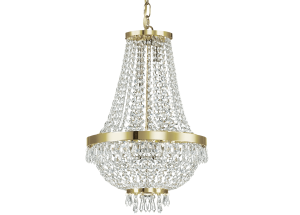 Włoski kryształowy żyrandol Ideal Lux 114729 Caesar 6xG9 38cm złoty