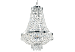 Włoski kryształowy żyrandol Ideal Lux 033532 Caesar 6xG9 38cm Chrom