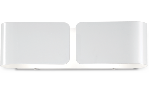 Metalowa biała lampa ścienna w stylu sztywnej bransoletki Ideal Lux 014166 Clip 2xE27