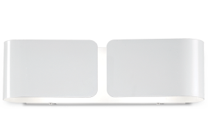 Metalowa srebrna lampa ścienna w stylu sztywnej bransoletki Ideal Lux 088273 Clip 2xE27