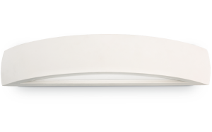 Biały gipsowy kinkiet łuk z szklanym kloszem Ideal Lux 105727 Soda 2xE14 51cm