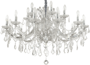 Duży włoski kryształowy żyrandol pałacowy Ideal Lux 167268 Napoleon 16xE14 96cm chrom