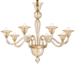 Lampa wisząca bursztynowy włoski żyrandol pałacowy Ideal Lux 199412 Brigitta 8xE14 89cm x 184cm