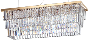 Włoska kryształowa lampa wisząca nad stół Ideal Lux 213583 Martinez 8xE14 103cm złoty
