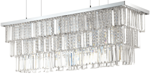 Kryształowa włoska lampa wisząca nad podłużny stół Ideal Lux 166360 Martinez 8xE14 103cm