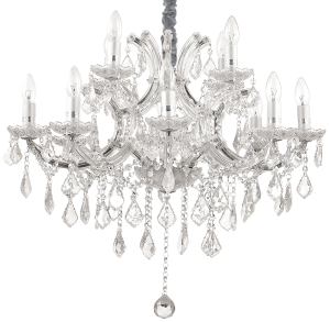 Włoski kryształowy żyrandol pałacowy Ideal Lux 167251 Napoleon 12xE14 74cm