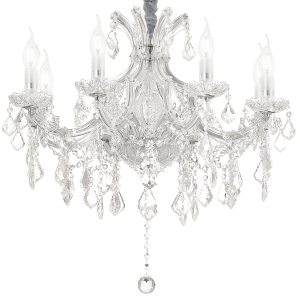 Majestatyczny szklany włoski żyrandol z kryształami Ideal Lux 167244 Napoleon 8xE14 67cm x 170cm