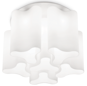 Szklana biała włoska lampa sufitowa Ideal Lux 125503 Compo 6xE27 35cm x 56cm