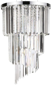Lampa wisząca kaskadowy żyrandol kryształy na chromowanej obręczy Ideal Lux 117737 Carlton 8xE14 40cm x 156cm