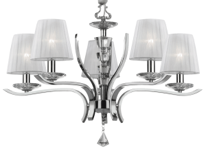 Lampa wisząca żyrandol włoski Ideal Lux 066448 Pegaso 5xE14 72cm chrom