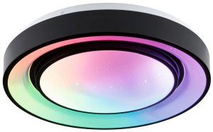 Lampa sufitowa Plafon okrągły z pilotem Paulmann 70544 Rainbow LED RGB Ściemniacz 22W 7cm x 37cm czarny