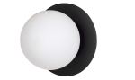 Lampa ścienna Kinkiet biała kula z czarną podstawą Emibig 612/K1 Minerva K1 Black E14 15x14cm