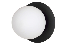 Lampa ścienna Kinkiet biała kula z czarną podstawą Emibig 612/K1 Minerva K1 Black E14 15x14cm