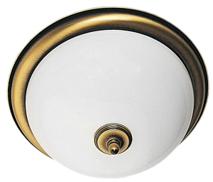 Okrągły klasyczny mosiężny patynowany plafon z białym kloszem szklanym Jupiter 82 Plafon PT-D 2xE27 19cm x 36cm