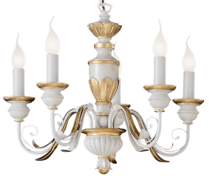 Klasyczny biały włoski żyrandol lampa wisząca Ideal Lux 012865 Firenze 5xE14 55cm x 105cm