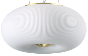 Lampa wisząca biały klosz pączek zdobione szkło Ideal Lux 214474 Arizona 3xGX53 40cm x 232cm biały mosiądz