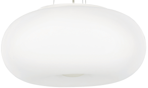 Biała szklana lampa wisząca z kloszem w kształcie pączka Ideal Lux 98616 Ulisse 3xE27 52cm x 238cm