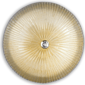 Włoska lampa sufitowa okrągły złoty szklany plafon Ideal Lux 140193 6xE27 60cm x 20cm