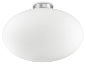 Lampa sufitowa plafon biały szklany klosz jajko Ideal Lux 086781 Candy E27 40cm x 25cm