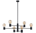 Czarna lampa sufitowa z rozległymi ramionami Nowodvorski 7932 Radius VI 6xE27 dwie wysokości