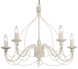 Kunsztowny biały żyrandol w antycznym kolorze lampa wisząca Ideal Lux 005881 Corte 6xE14 64cm x 105cm