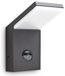 Antracytowa zewnętrzna lampa ścienna kinkiet na elewację Ideal Lux 221519 Style 9,5W 1150LM 4000K IP54 czujnik ruchu zmierzchu