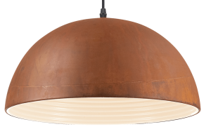 Lampa wisząca kopułowa klosz korten z karbowaniem i odbłyśnikiem od wewnątrz Ideal Lux 174211 Folk E27 40cm x 237cm