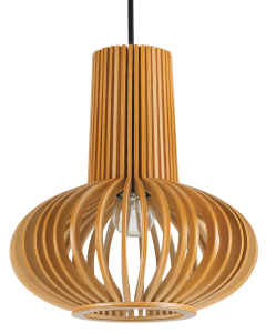 Lampa wisząca brązowy klosz z sklejki w kształcie gruszki Ideal Lux 159850 Citrus-2 E27 26cm x 134cm