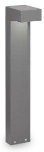 Szara aluminiowa zewnętrzna lampa stojąca słupek ogrodowy Ideal Lux 246970 Sirio 2xG9 IP44 60cm