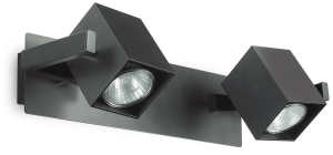Lampa sufitowa ścienna czarna listwa 34cm z dwoma regulowanymi punktowymi reflektorami Ideal Lux 156705 Mouse 2xGU10
