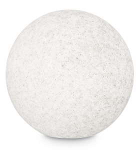 Biała zewnętrzna lampa stojąca świecąca kula do ogrodu pokryta efektem granitu Ideal Lux 214009 Doris E27 IP44 30cm